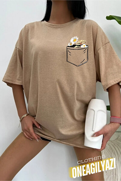 oneagılyazı Μπλουζάκι Oversize Floral Printed