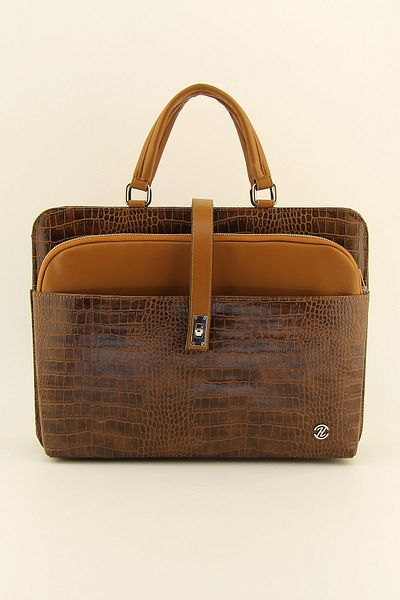 HNB Geantă unisex pentru laptop, crocodil, bronzat - 15 și 15,6 inchi