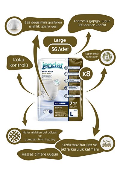 JENDER Emici Külot Large 7x8 56'lı