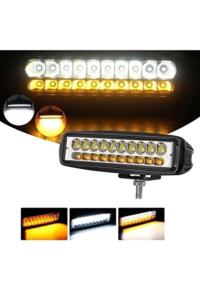 point marketing 18 Led 54 W 3 Modlu Turuncu Beyaz Flashlı Gündüz Ledi Off Roa...