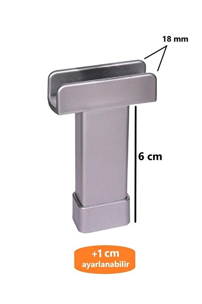 ŞENEL Yapı Market 6 Cm U Geçme Ayak Ayarlı Mobilya Ayağı 18 Mm