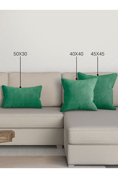 Perle Home Daily Series Emerald Green Color Throw Pillow Pillow Case
