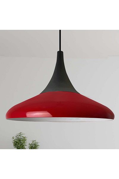 Bamyum Paladin Pendelleuchte - 35 cm Metal Hängelampe, Rote Lampe