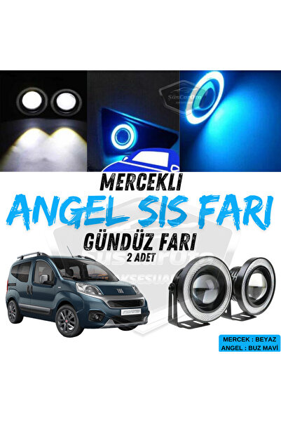 ŞüsCarOto Aksesuar Fiat Fiorino 2008-2023 Uyumlu Mercekli Angel Sis Farı Meta...