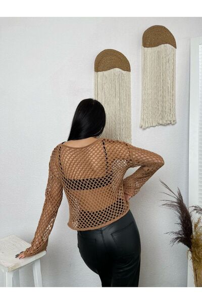 kenza'a Γυναικεία μπλούζα με πλεκτό μεγάλου μεγέθους εκτός ώμου