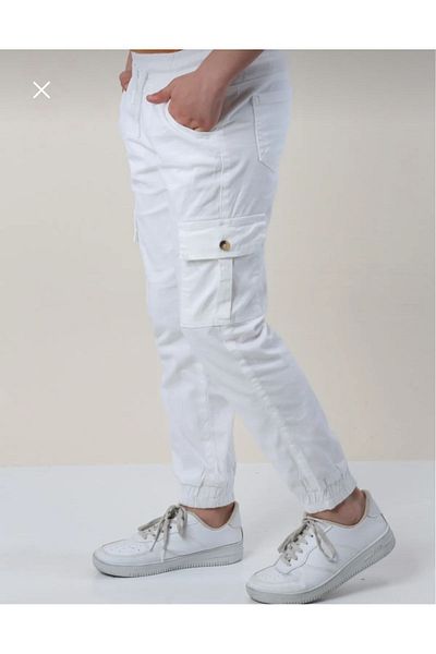 DEMOİSELLE CARGO WHITE PANTAL WITH POCKETS