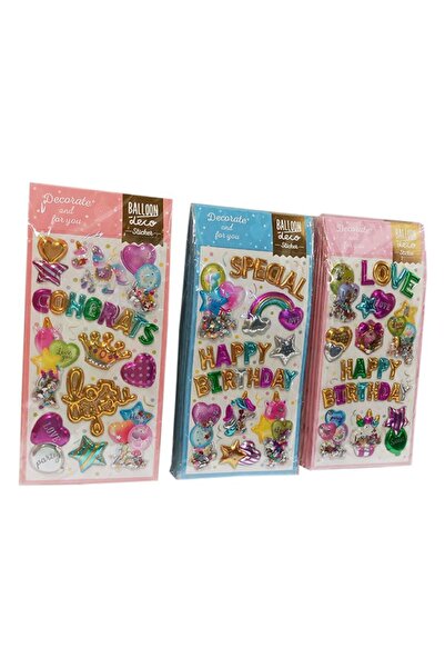 Bluoksweet 3 coli de modele decorative pentru ziua de naștere - autocolant 3D...