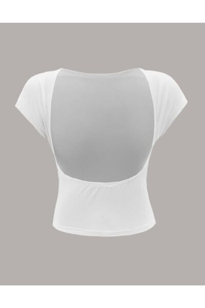 quella atelier Sırtı Açık Sırt Dekolteli Crop Bluz