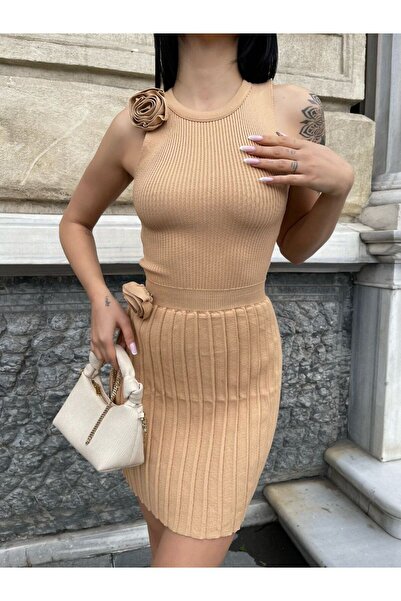 kenza'a Дамски комплект от плетена блуза и пола