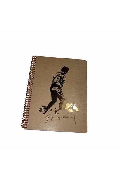 HIPEN Ataturk Notebook - 80 Sheets, Square Spiral Hard Cover, 16x22.5 Cm 1 PCS