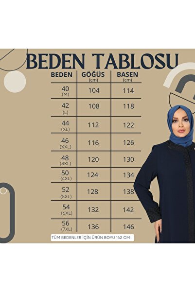 Tuğralı Medine Ipeği Lacivert Desenli Ferace