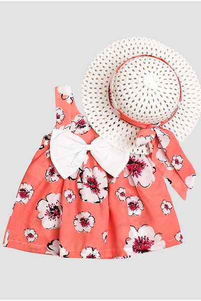 Chicsy Baby Stretchy Bow - Wide Flower Patterned Baby Girl Dress