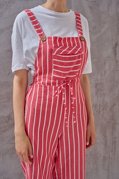 SHUGAA Long Linen Women's Striped Dress