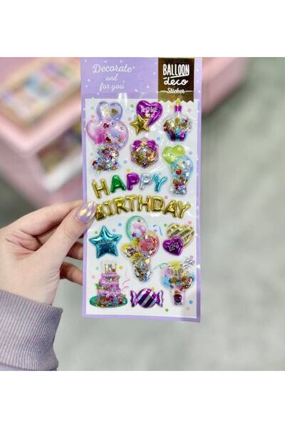 Bluoksweet Autocolant decorativ 3D pentru ziua de naștere - Autocolant pufos ...