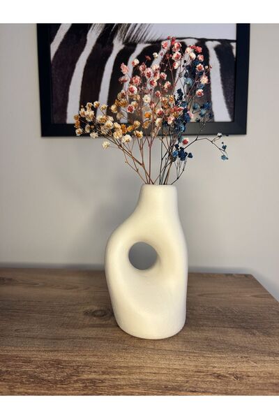 ALBATROSHOME Seramik Minimal Beyaz Vazo