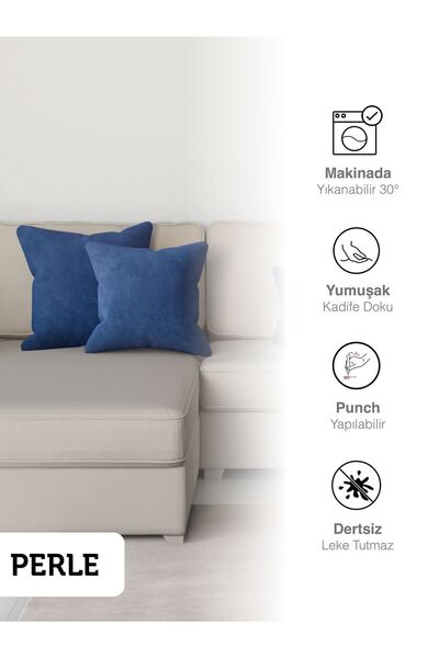 Perle Home Daily Series Safir Rengi Kırlent Yastık Kılıfı