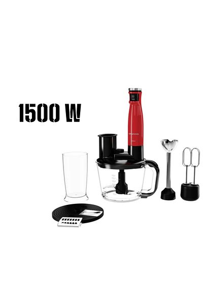 Grundig 1500W Red Blender Set - 4 Blades and Functions