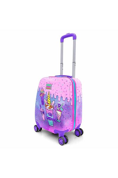 Coral High Valisă cu rikșă violet cu model de înghețată