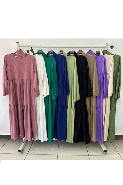 N.Y.YILDIZ STAR NADA - Rochie din poliester din bumbac cu dungi drepte