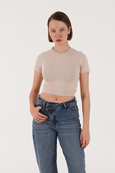 Hipo Trend Бежевий кроп-топ - з ременем на спині