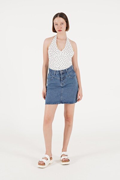 Hipo Trend Λευκή πουά μπλούζα - λαιμόκοψη