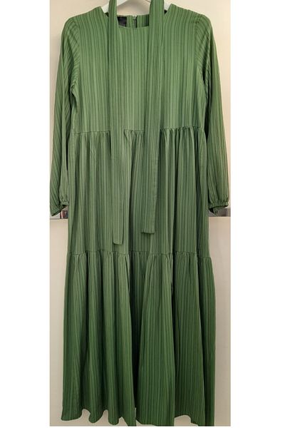 N.Y.YILDIZ STAR NADA - Rochie din poliester din bumbac cu dungi drepte