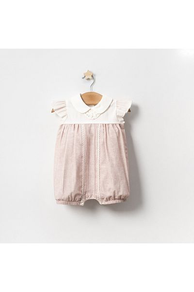 LAMATO BABY Baby Collar Lace Detail Jumpsuit