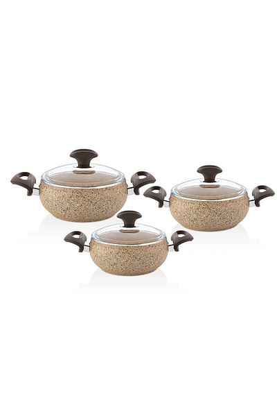 FALEZ 6 Piece Creamy Casserole Midi Set - Cre3050