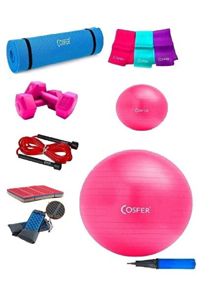 Cosfer 8 Parça Pilates Ve Yoga Seti Fuşya