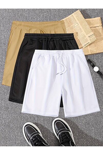 oneoff Μαύρο Μπεζ Βερμούδες - Σετ 3 σορτς