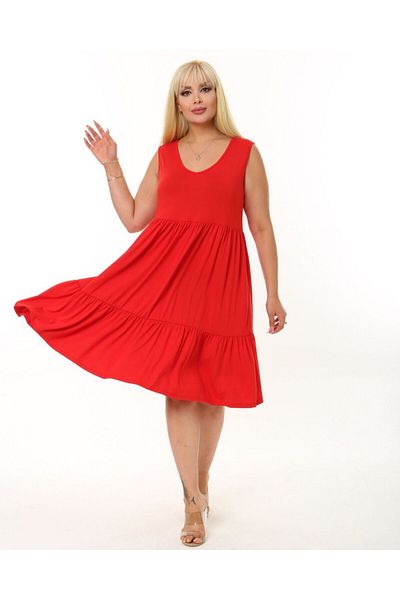 Butik Nilyam V-Neck Women's Layered Dress - 24091