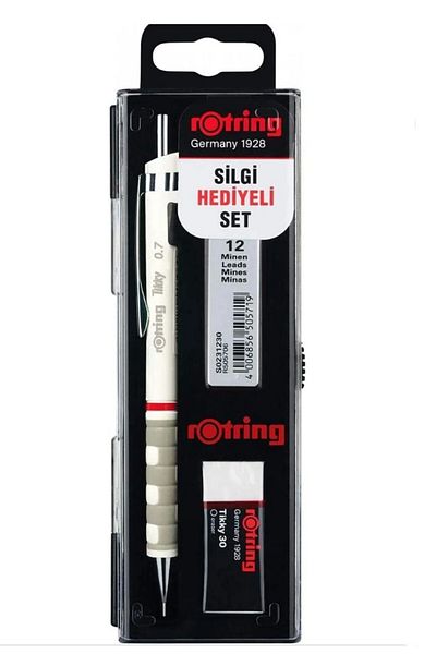 Rotring Tikky 0.7 White Versatil Tip Pen Set