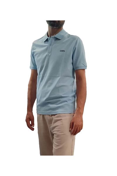 U.S. Polo Assn. Μπλουζάκι με γιακά πόλο ΗΠΑ - γαλάζιο, μέγεθος L, ST07532 - γαλάζιο μέγεθος L