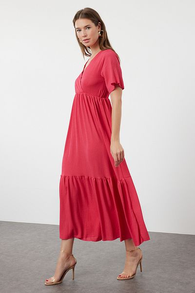 Trendyol Collection Fuzula Straight Maxi Skirt, Kısaki Sleeve Esmeciliği and Textured Letter Waking Dress Twoss24El01060