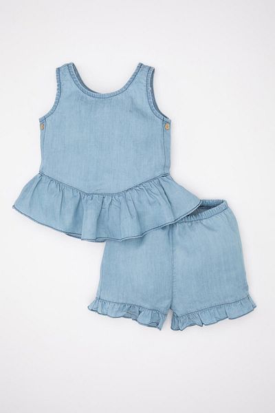 DeFacto Дитяча блузка з оборками та комплект для дівчинки Jean Look C9540a524sm