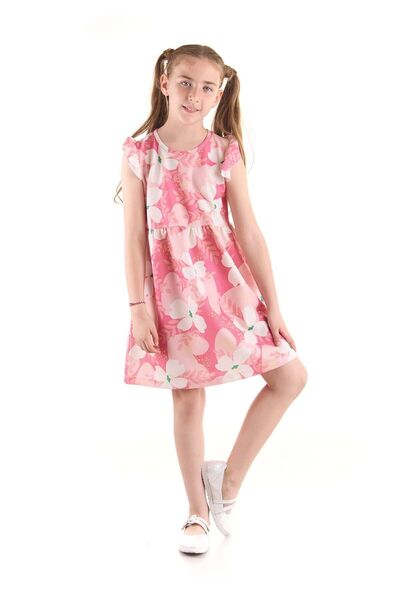 AHENGİM Dívčí šaty s květinovým vzorem - Ak2441