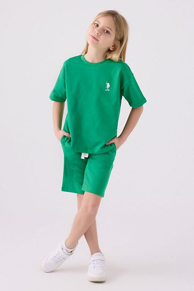 U.S. Polo Assn. Girl's Khaki Bermuda Suit