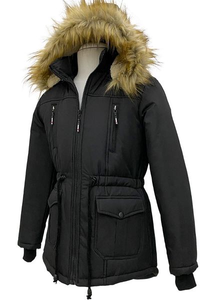 Asortik Kids Unisex Children's Faux Fur Plush Lined Removable Hooded Waterproof Coat