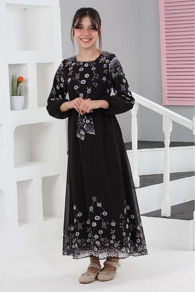 Asortix Fete - Rochie lungă cu imprimeu floral elegant și confortabil