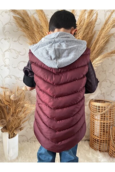 Asortik Kids Asortik Children's Fiber Hooded Water Resistant Fiber Filled Inflatable Vest