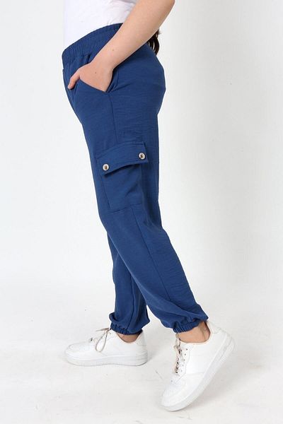 Asortix Girl's Airobin Woven Fabric Summer Trousers with Cargo Pockets and Elastic Waist Legs
