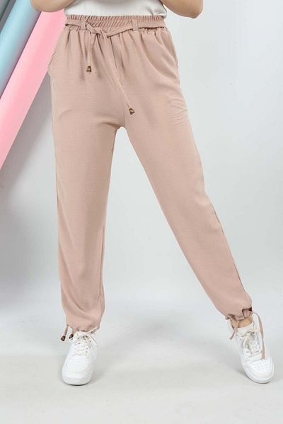 Asortix Girl's Airobin Fabric Casual Summer Casual Trousers with Elastic Waist and Leg Legs