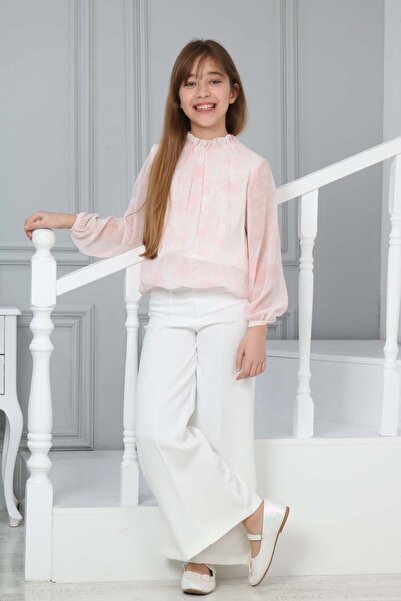 Asortix Stilizovana šifonska košulja za devojčice i kombinacija dvostrukog ko...