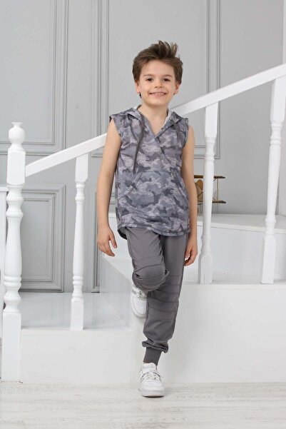 Asortik Kids Boy's Diving Fabric Sports Shorts T-Shirt Bermuda Bottom-Top Set