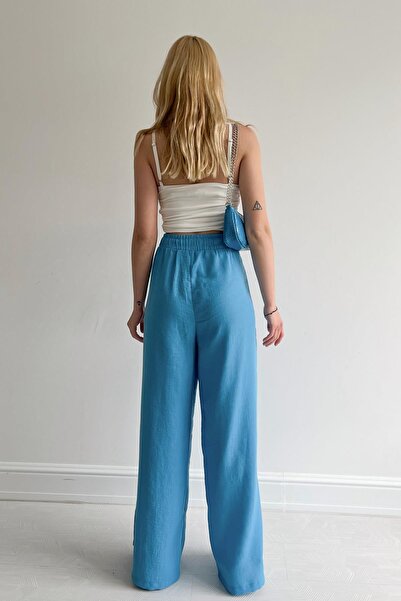 Touz Moda Блуза з круглим вирізом спереду, біла