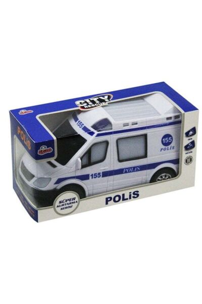 CAN OYUNCAK Kutulu Kaliteli Pilli Sesli Işıklı Polis Arabası