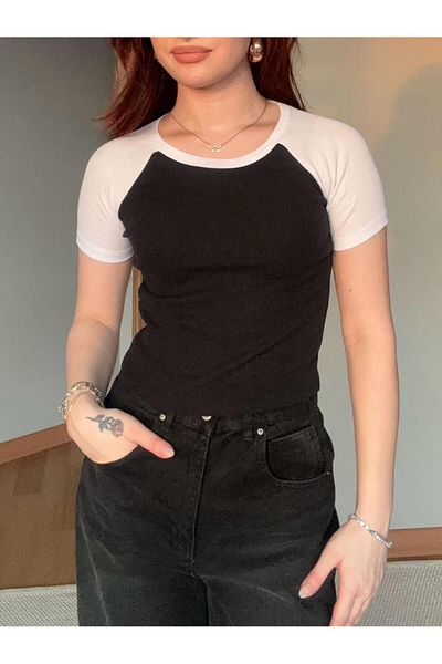 Touz Moda Μπλούζα με ριμπ μανίκι Raglan