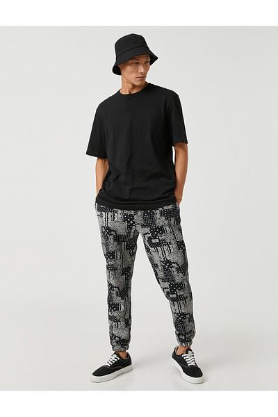Koton Jogginghose mit Paisley-Muster, Spitzenbund und Taschendetail