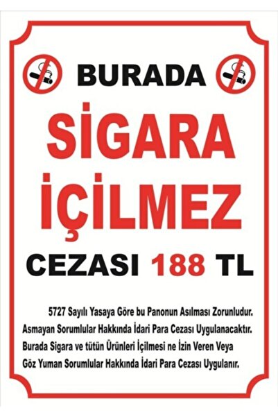 BAYSAN YANGIN Iş Güvenliği Levhası Uyarıcı Levha Ikaz Levhası Sigara Içilmez ...