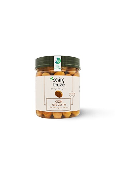 Organik Teyze Sevinç Teyze Yeşil Çizik Zeytin 500g